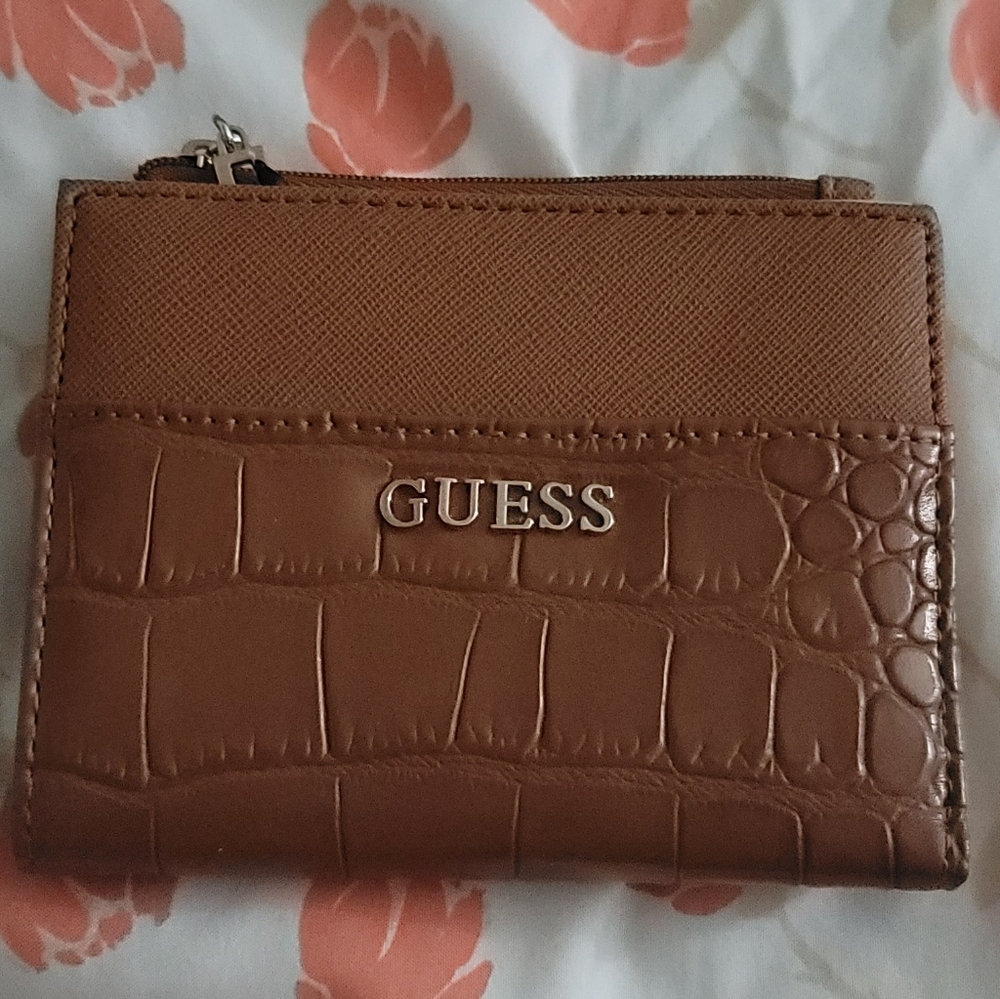 (SOLD) Guess Brown Croc-Embossed Wallet